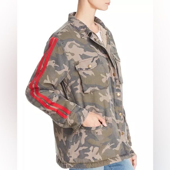 Vintage Havanna Faux Fur-Lined Track Stripe Camo Jacket - Picture 6 of 8